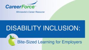 Card announcing Bite Sized Learning for Disability Inclusion