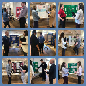 collage of photos with candidates speaking to employers.