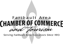 Logo for Faribault Area Chamber of Commerce and Tourism, serving businesses since 1913.