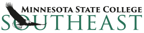 Minnesota State College Southeast logo with a flying eagle and the word Southeast in large green letters.